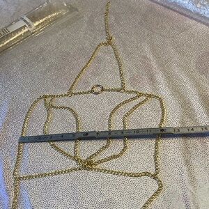 Plus Ring Linked Chain Detail Harness Bra size XL